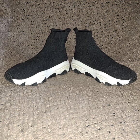 KURT GEIGER-London-Lettie-Knit Black-Sock Booties-Sz 38/7.5-Excellent - Picture 4 of 8